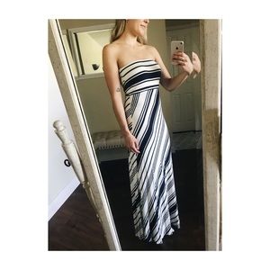 Banana Republic Diagonal Stripe Maxi Dress